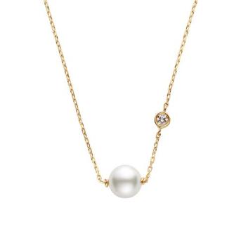 ヴァンドーム青山 *上品な♪K18ダイヤ＆パール付ネックレス