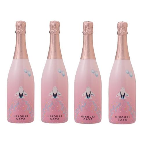 ＜ANAオリジナル＞HIKOUKI CAVA(飛行機カヴァ）ハレ空4本セット【2021】（ロゼスパークリングワイン）