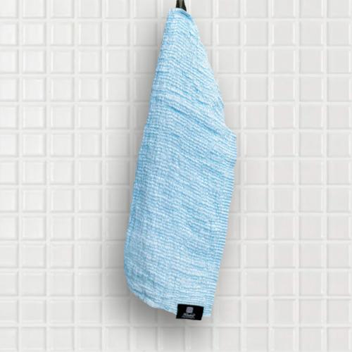 ＜クラスボルス＞BADA プレミアムリネンタオルS 約45×60cm スカイブルー