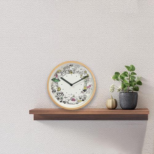 ＜ムーミン＞ムーミンリース ウォールクロックΦ20cm