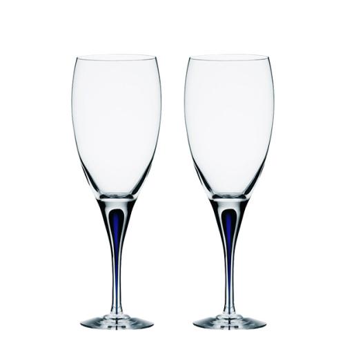 ＜Orrefors＞インターメッツォ　ワイングラス　Mサイズ　ペアセット　ブルー