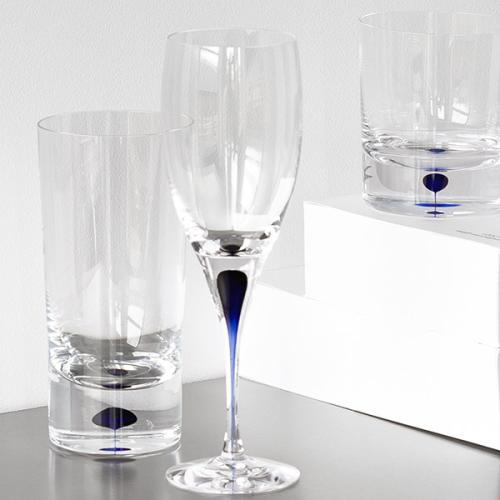 ＜Orrefors＞インターメッツォ　ワイングラス　Mサイズ　ペアセット　ブルー
