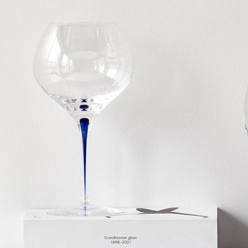 ＜Orrefors＞インターメッツォ　ブーケ　ワイングラス　ブルー
