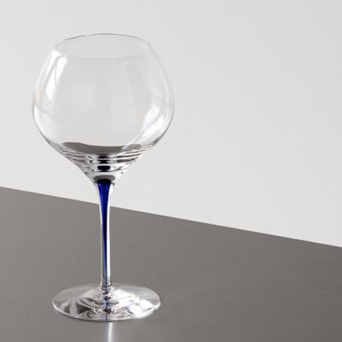 ＜Orrefors＞インターメッツォ　ブーケ　ワイングラス　ペアセット　ブルー