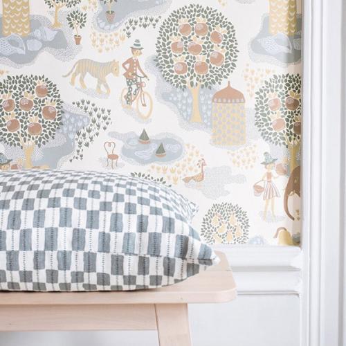 ＜リトルファント＞クッション50×50cm（中材込）グスタフ　ブルー