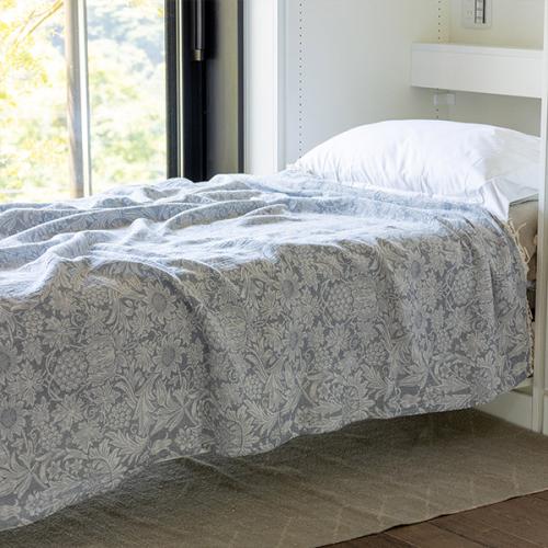 ＜クリッパン＞ウィリアム・モリス　サンフラワー　ガーゼコットンスロー　140×200cm