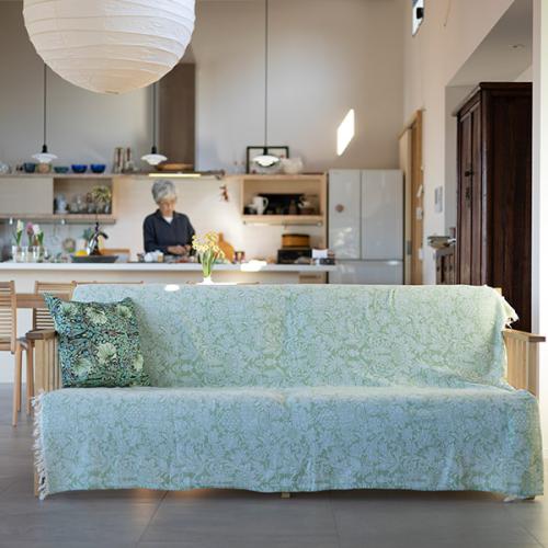 ＜クリッパン＞ウィリアム・モリス　サンフラワー　ガーゼコットンスロー　140×200cm