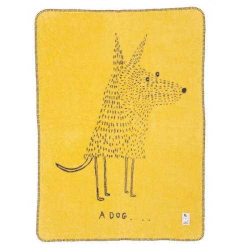 ＜ファブラスグース＞ブランケット（大判サイズ）A DOG イエロー