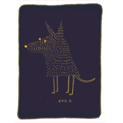 ＜ファブラスグース＞ブランケット（大判サイズ）A DOG イエロー