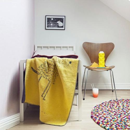 ＜ファブラスグース＞ブランケット（大判サイズ）A DOG イエロー