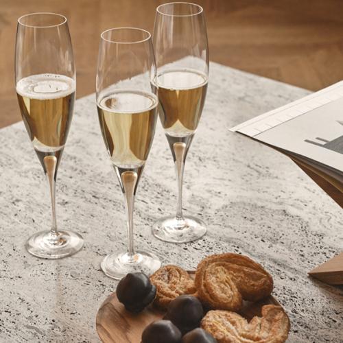 ＜Orrefors＞オレフォス インターメッツォ シャンパングラスGOLD ペアセット
