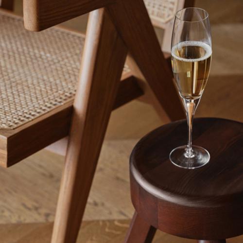 ＜Orrefors＞オレフォス インターメッツォ シャンパングラスGOLD ペアセット