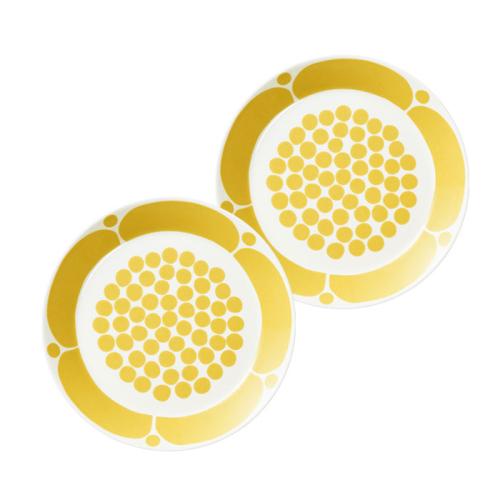 ＜ARABIA＞アラビア　スンヌタイ　21cmプレート　イエロー　ペアセット