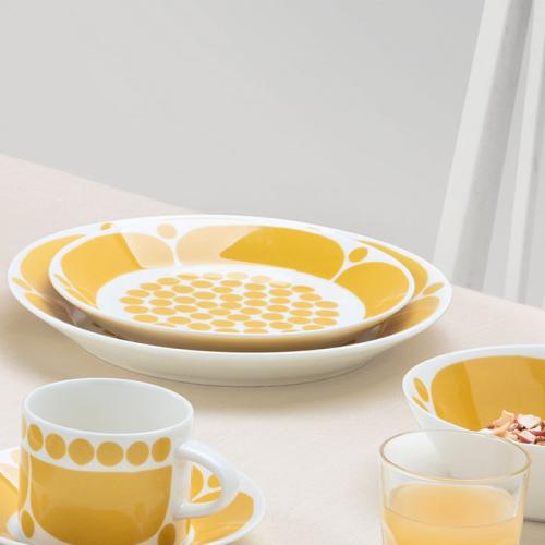 ＜ARABIA＞アラビア　スンヌタイ　21cmプレート　イエロー　ペアセット