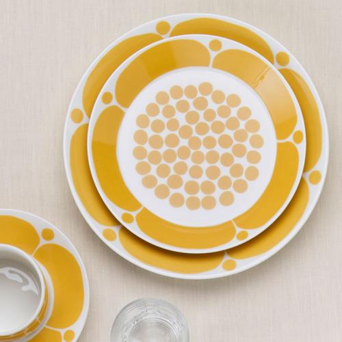 ＜ARABIA＞アラビア　スンヌタイ　21cmプレート　イエロー　ペアセット