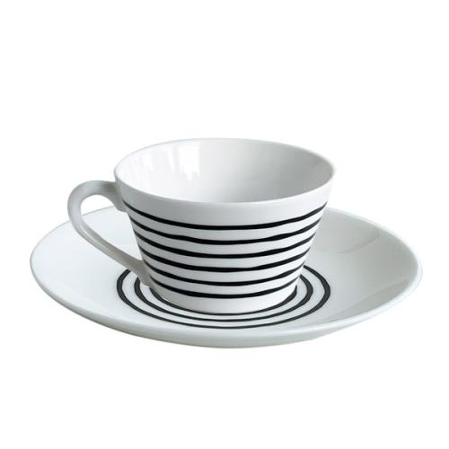 ＜GUSTAFSBERG＞グスタフスベリ × リサ・ラーソン　SIXTEN CIRCLES　FIKAセット (18cmプレート+カップ)