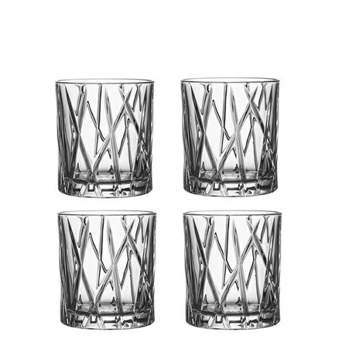 ＜Orrefors＞CITYオールドファッショングラス４Ｐ