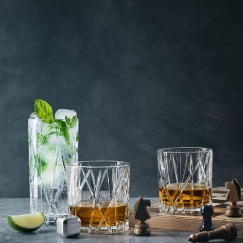 ＜Orrefors＞CITYオールドファッショングラス４Ｐ