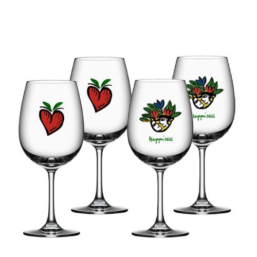 ＜コスタボダ＞FRIENDSHIP ワイングラス4本セット（Hearts2本/Happiness2本）