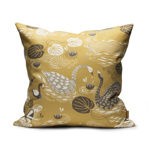 ＜リトルファント＞クッション(中材込) 50×50cm　Noble Nymphs イエロー