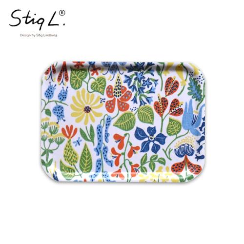 ＜オプトデザイン＞スティグリンドベリ木製トレイ　Herbariumホワイト　Sサイズ