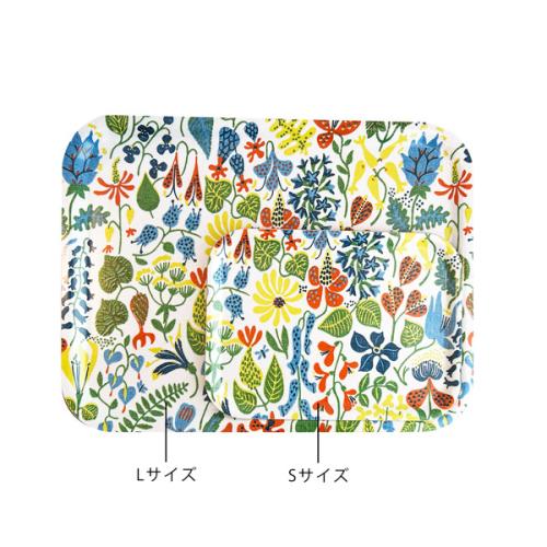 ＜オプトデザイン＞スティグリンドベリ木製トレイ　Herbariumホワイト　Sサイズ