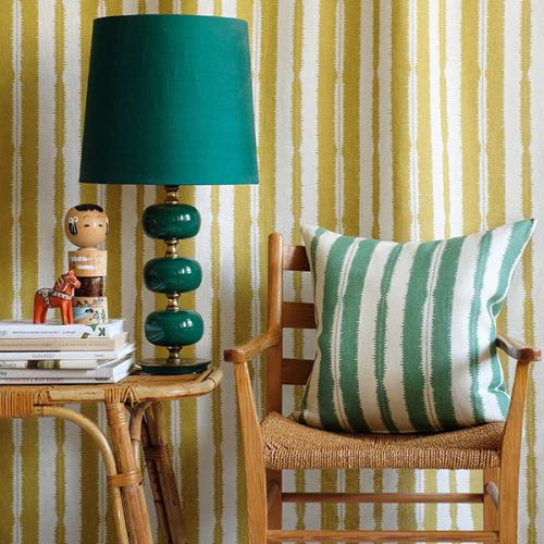 ＜リトルファント＞クッション(中材込) 50×50cm Wicked Stripeグリーン