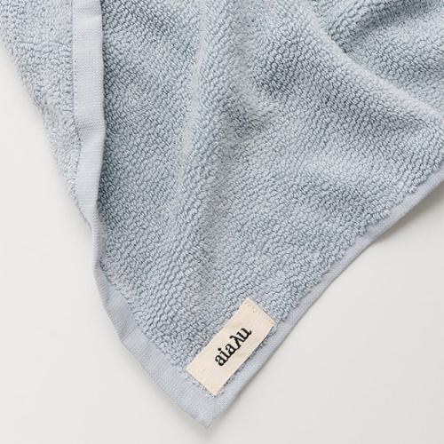 ＜アイアユ＞オーガニックコットン100％　ゲストタオル50×90cm  ライトブルー