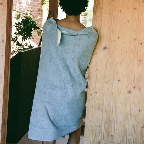 ＜アイアユ＞オーガニックコットン100％　バスタオル 70×140cm 　ライトブルー