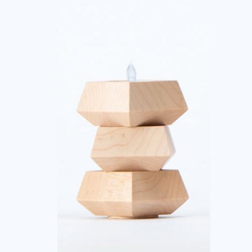 ＜cosineコサイン＞木製キャンドルホルダー（LEDキャンドル付き）メープル材