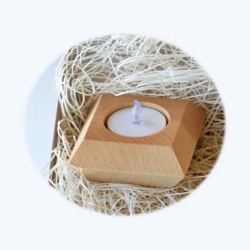 ＜cosineコサイン＞木製キャンドルホルダー（LEDキャンドル付き）メープル材